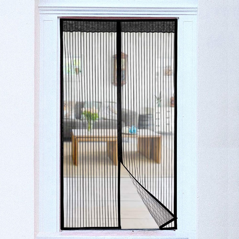 2020 Amazon hot sell magnetic door screen mesh door Black