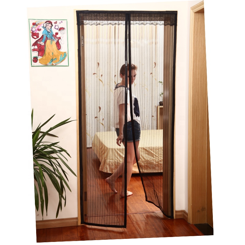 2020 New Magnetic Door Mosquito Net Screen Doors 18 Magnets Black