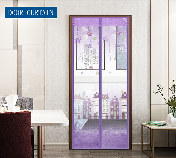 Printed cloth Meteor Garden Magnetic Soft Yarn Door Purple