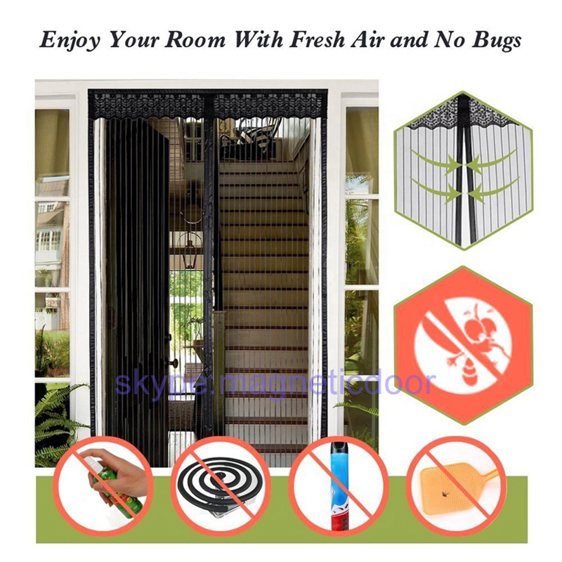 As Seen On TV 2019 Mosquito Protection Netting Magnetic Door Curtain Screen Keep Bugs out White