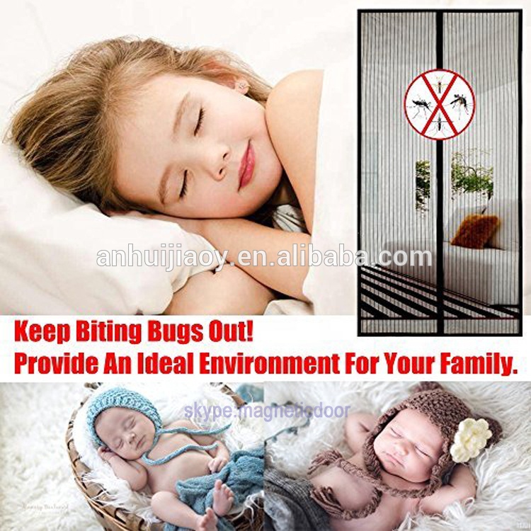 Fiberglass Plain Hands-free Collapsible Magnetic Mosquito Net Door Curtain