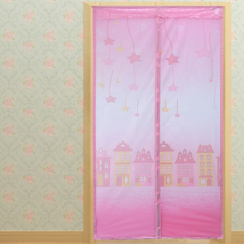 Magnetic Curtains Anti Mosquito Insects Mesh Nets Automatic Closing Door Screens Pink