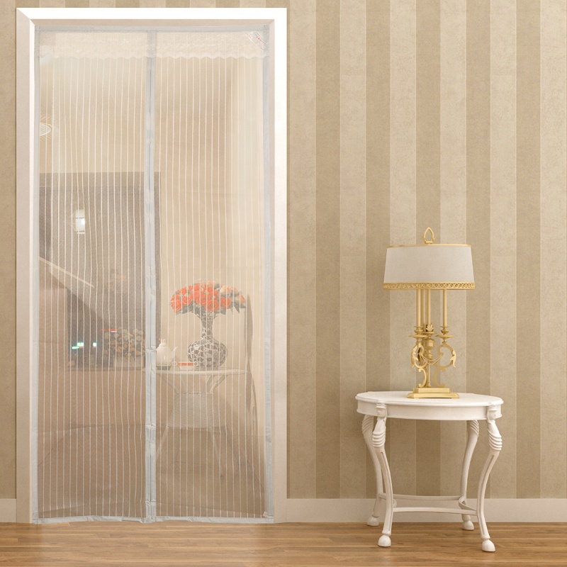 Upgraded Magnetic Curtain Door Hands Free Screen Prevent Mosquito Insect And Fly Screen With Magnets Beige
