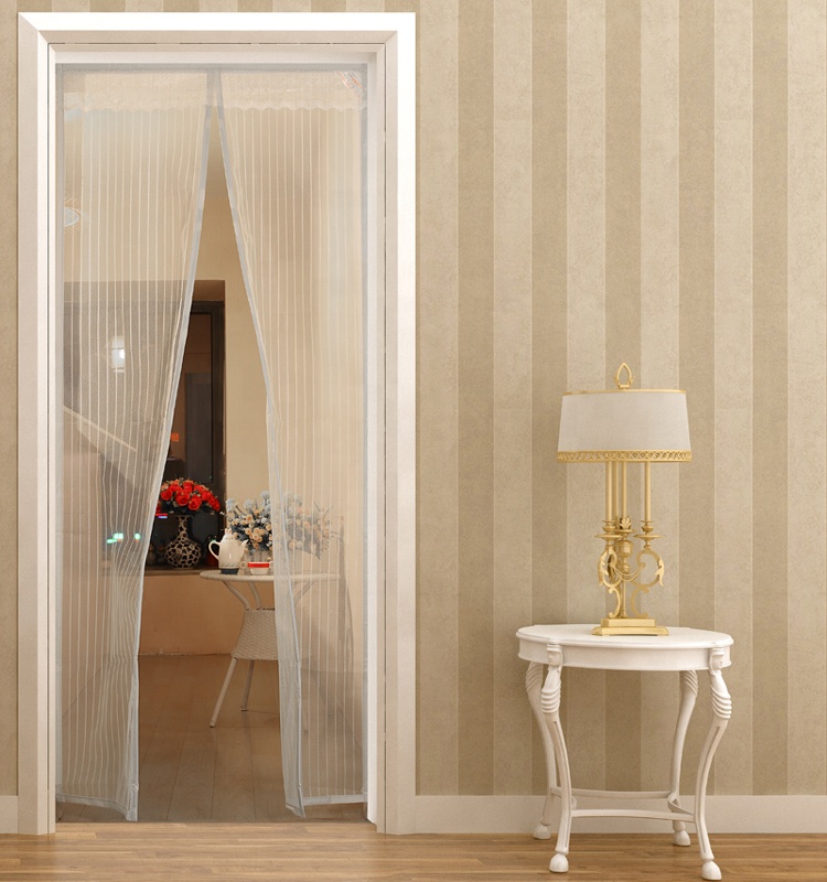 Upgraded Magnetic Curtain Door Hands Free Screen Prevent Mosquito Insect And Fly Screen With Magnets Beige